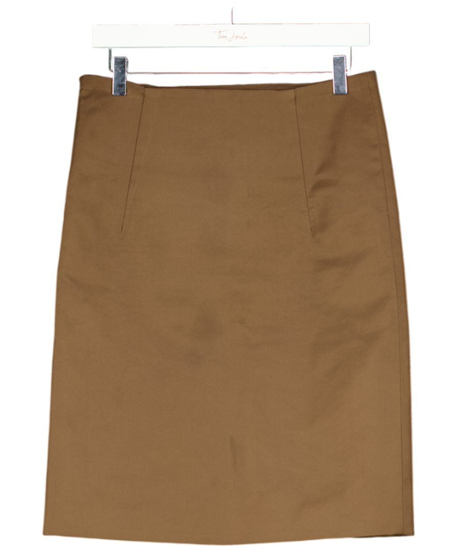 LII Brown Stiff Midi Skirt UK S