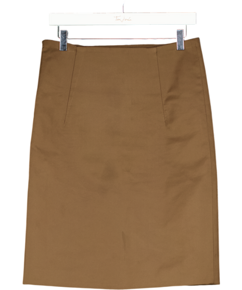 LII Brown Stiff Midi Skirt UK S