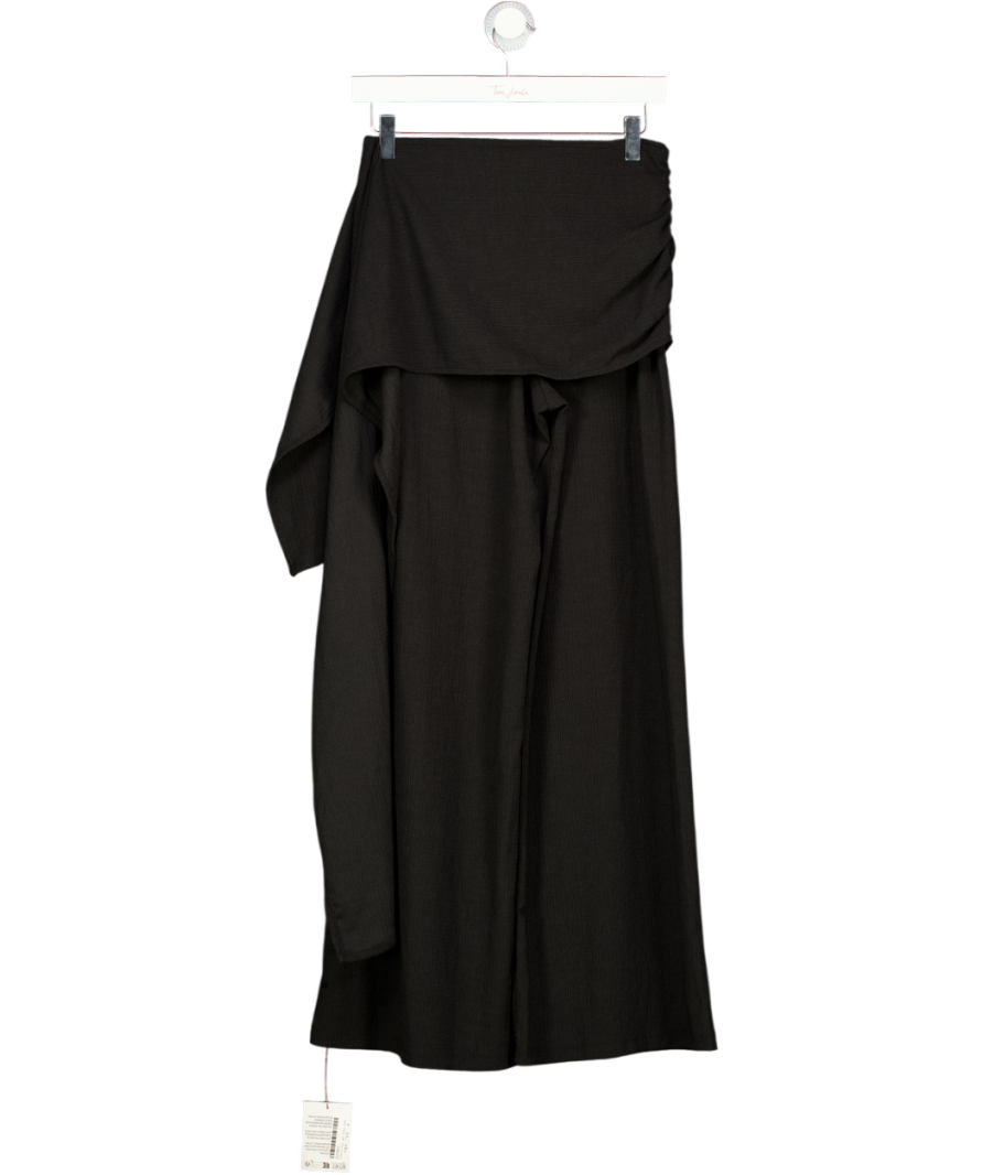 TOPSHOP Black Tie-front Trousers UK XS