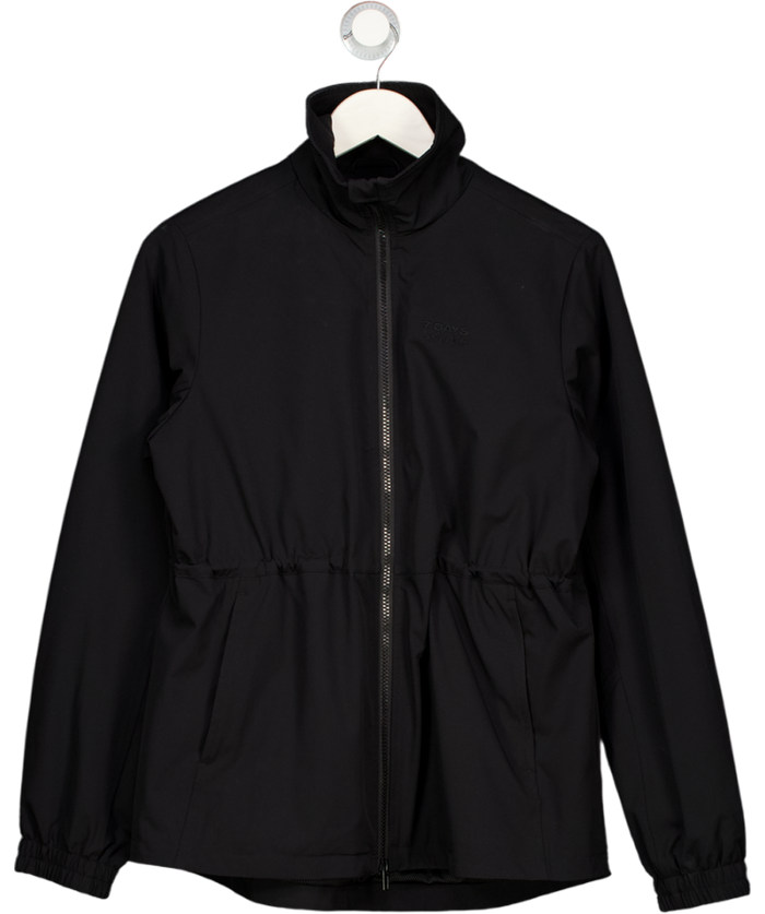 7 DAYS  ACTIVE Black Tech Drawstring Waist Running Jacket UK S
