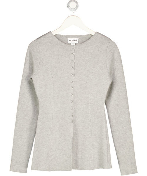 ALIGNE Grey Daphne Waisted Knit Cardigan UK 8