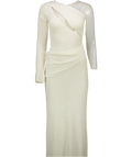 Meshki Cream Alexius One Shoulder Knit Maxi Dress - Ivory UK XS