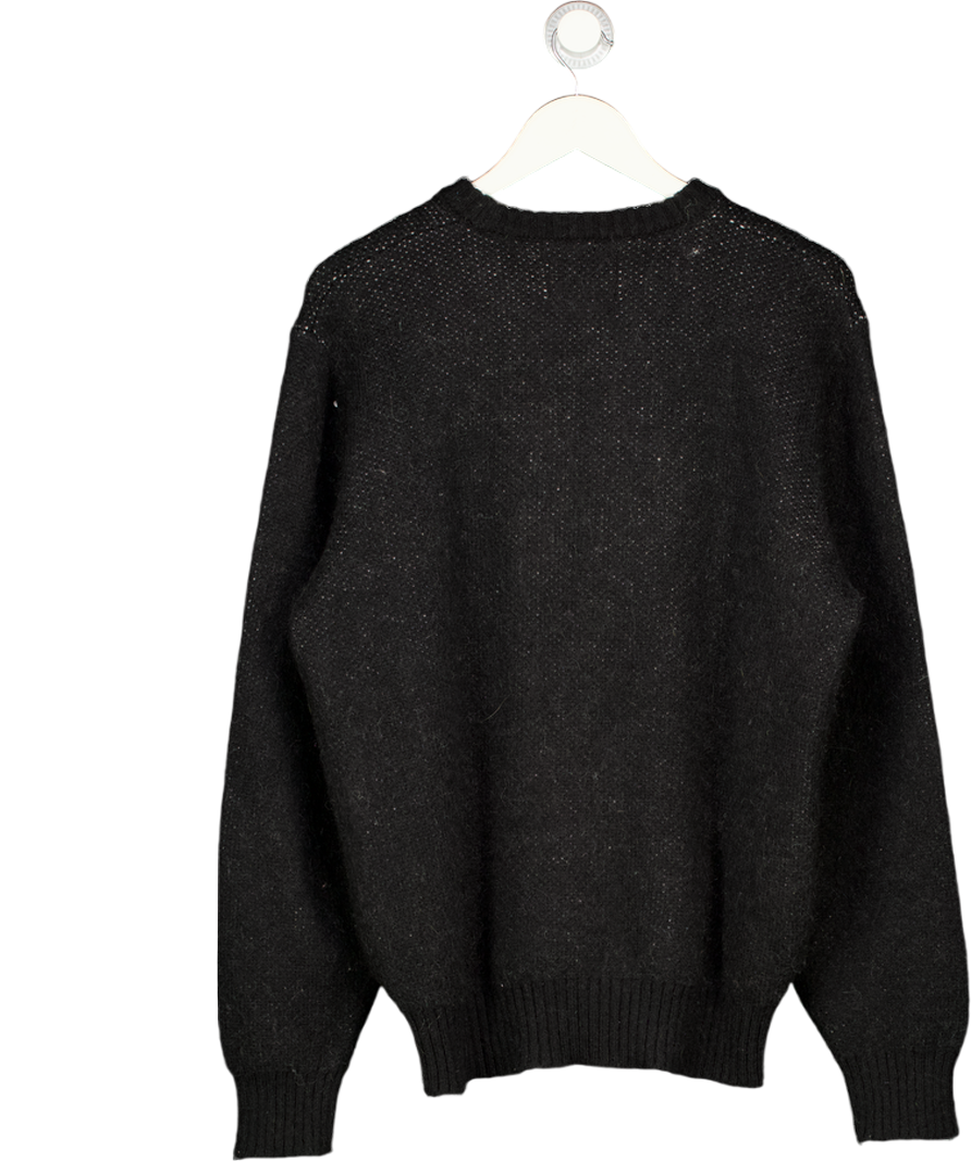 STUSSY Black Nylon / Mohair Blend Mohair Dice Sweater UK M