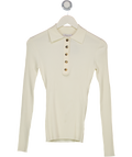 SERENA BUTE LONDON Ribbed Henley Top Cream UK S