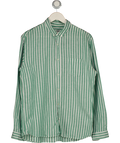 OCTOBRE EDITIONS Green Stripe Linen / Cotton Blend Shirt UK L