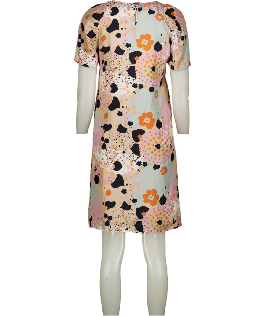 SEE BY CHLOE Multicoloured Silk Graphic Print Mini Dress UK 8