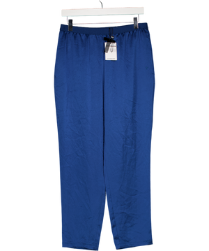T by Alexander Wang Blue Satin Tapered Trousers UK S