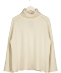 REISS Edina Relaxed Wool-cashmere Blend Roll Neck Jumper In Cream UK M