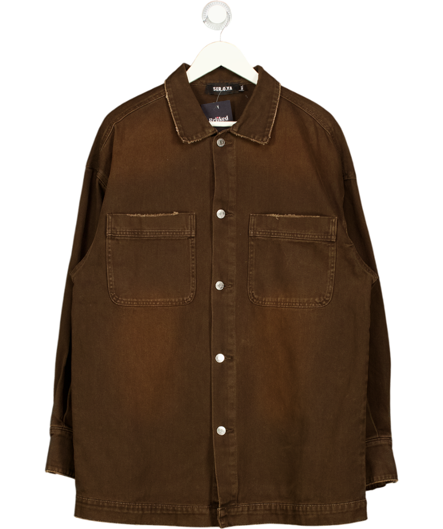 SER.OY.A Chocolate Brown Storme Relaxed Shacket UK M/L