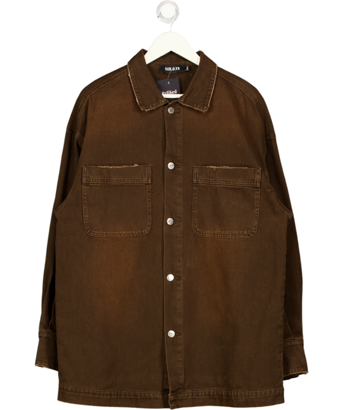 SER.OY.A Chocolate Brown Storme Relaxed Shacket UK M/L
