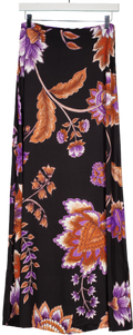 Hayley Menzies Black Floral Print Maxi Skirt UK S