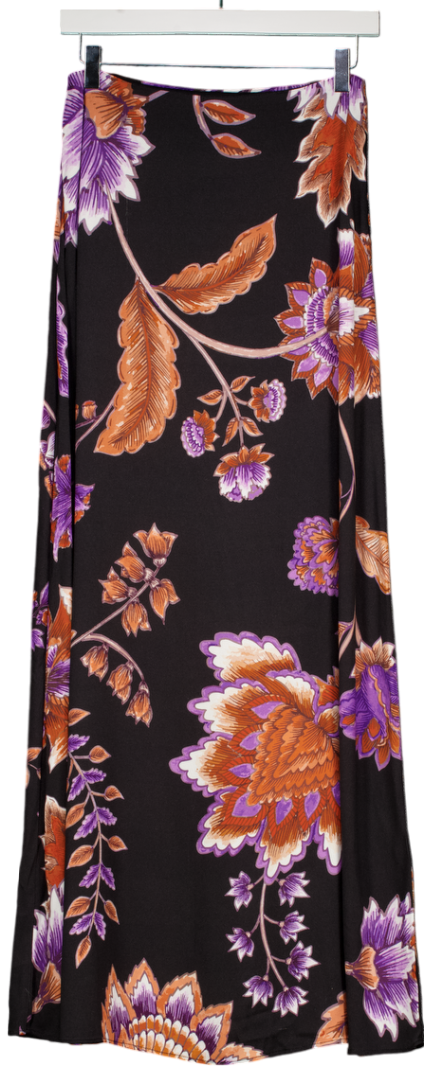 Hayley Menzies Black Floral Print Maxi Skirt UK S