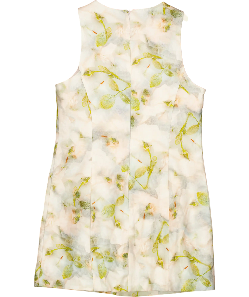 River Island Multicoloured Grey Floral Print Mini Shift Dress UK 12