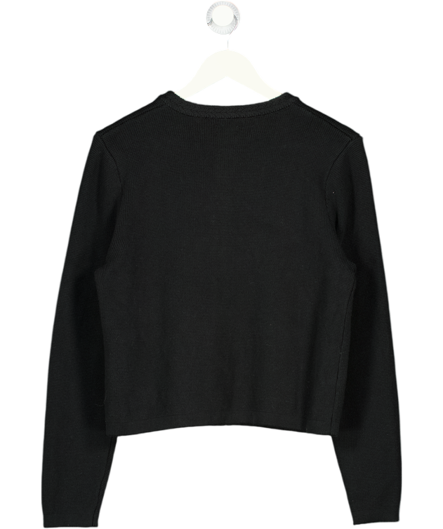 J. CREW Black Cotton Lady Jacket Cardigan Sweater UK M