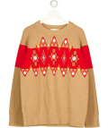 AMI Paris Camel / Red  Holiday Capsule Wool Sweater UK M