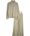 Aavelle Cream Oversized Cashmere Blend Roll Neck And Trouser Set UK S