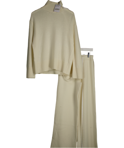 Aavelle Cream Oversized Cashmere Blend Roll Neck And Trouser Set UK S