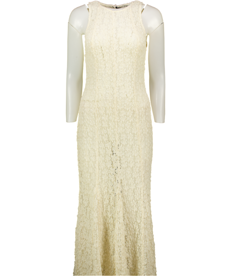 MY BEST FRIENDS Cream Lace Maxi Dress UK 8