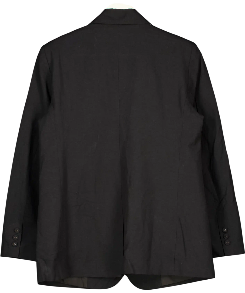 ASOS Black Linen Blend Oversized Blazer UK S