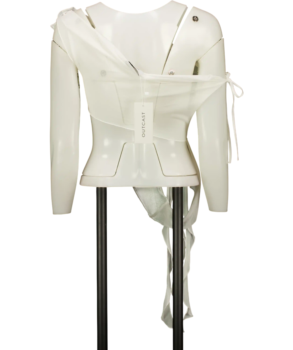 Outcast White Ruffle Top UK S