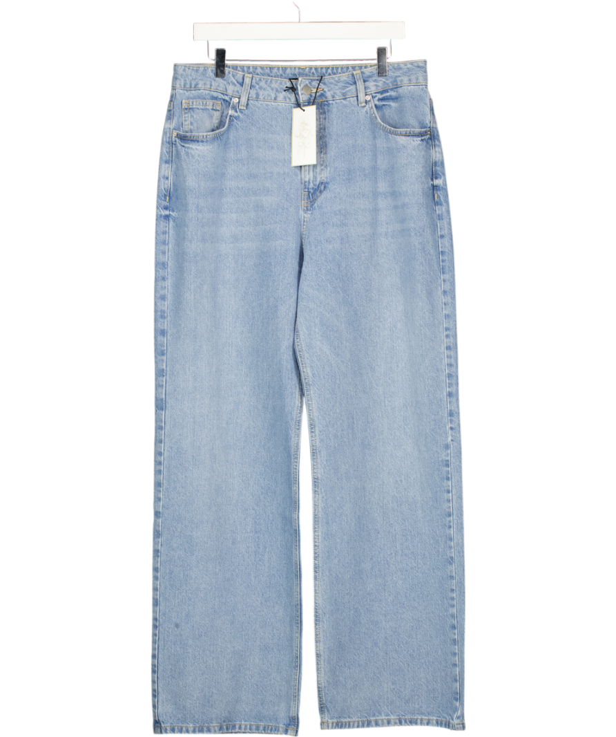 VERY Light Blue High Waisted Straight Leg Jeans UK 16
