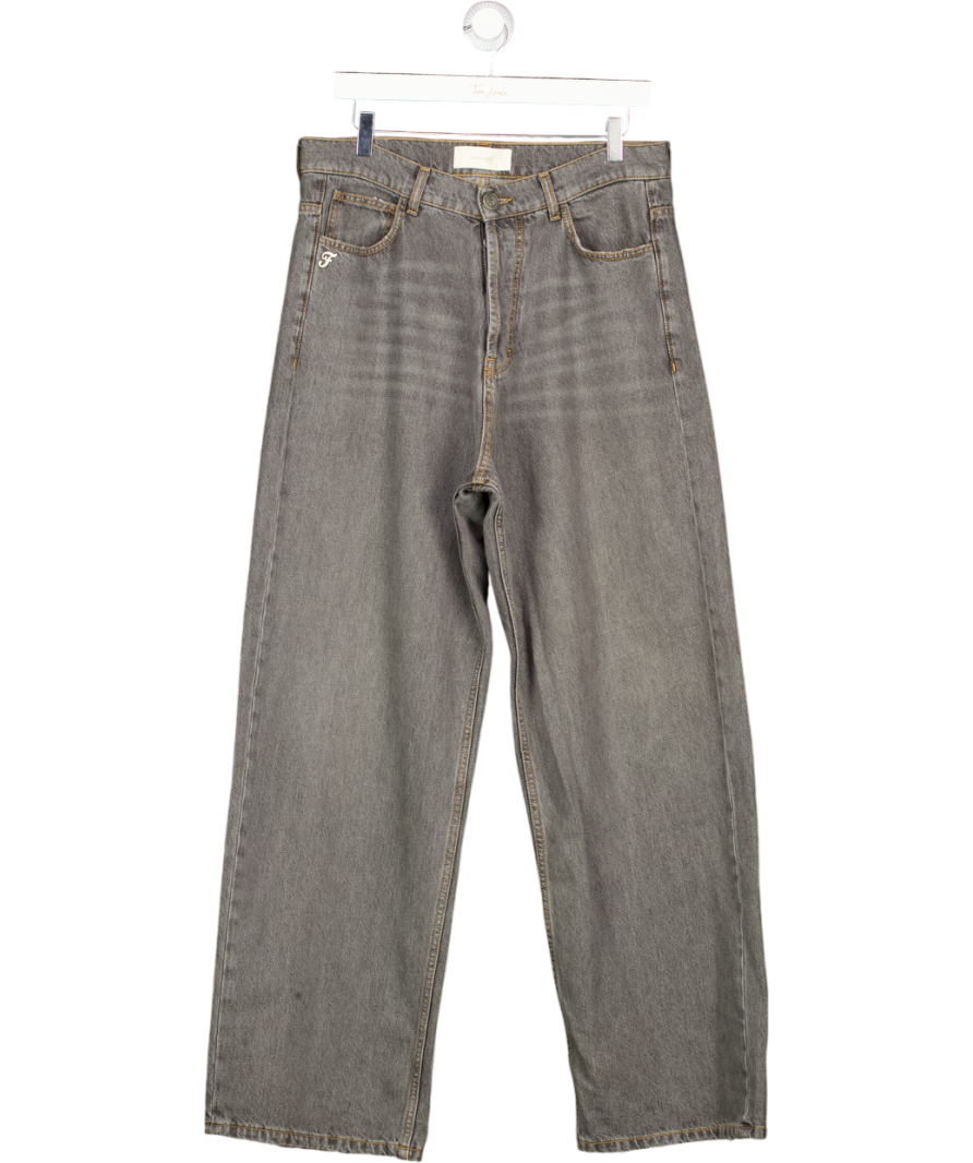 545 DENIM Washed Grey Wide Fit Jeans UK M