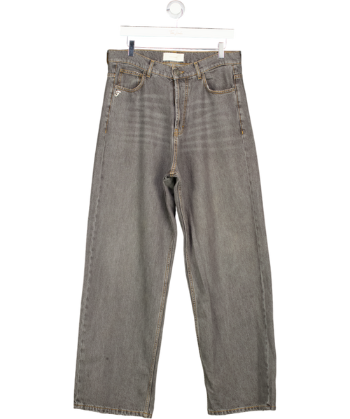 545 DENIM Washed Grey Wide Fit Jeans UK M