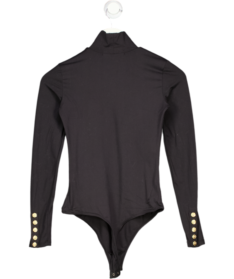 HOLLAND COOPER Black Long Sleeve Bodysuit With Gold Hc Button Detailing UK S
