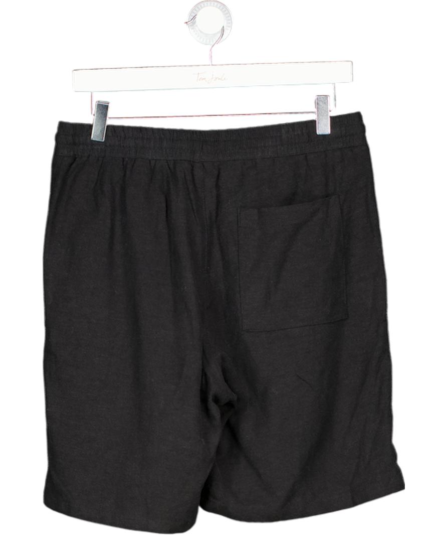 ZARA Black Linen Blend Shorts UK M