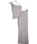 BAYSE 2-piece Grey One Shoulder Top and maxi skirt set UK S
