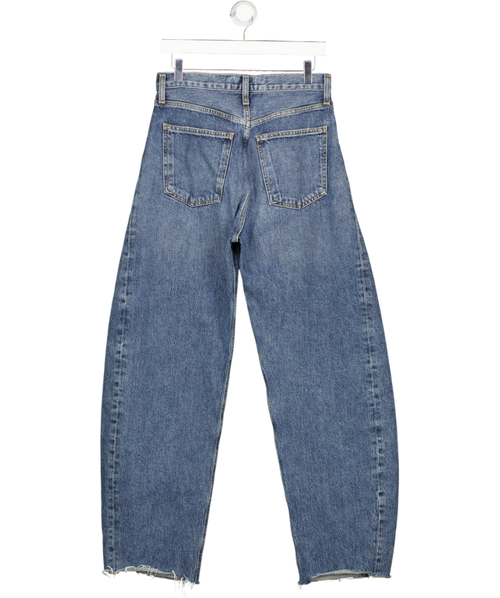 AGOLDE Blue Luna Frayed High-rise Barrel-leg Jeans W27