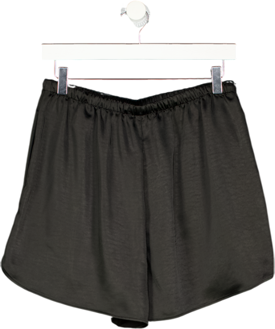 M&S Black Satin Shorts UK 10