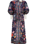 BEULAH LONDON Navy Blue Floral Sienna Midi Dress UK 8