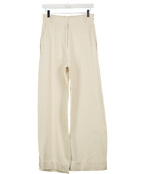 & Other Stories Cream Press-crease Trousers UK 8