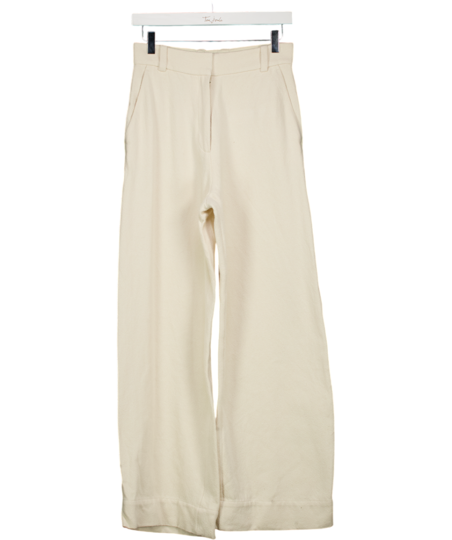& Other Stories Cream Press-crease Trousers UK 8