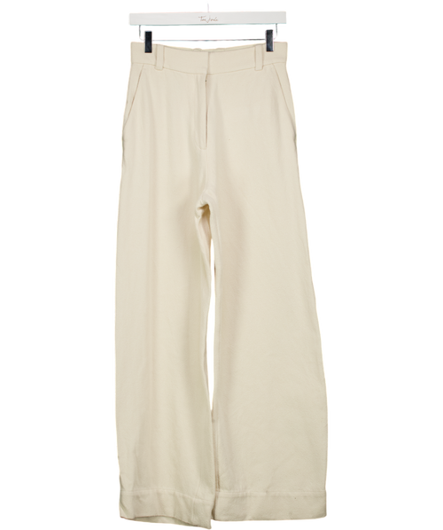 & Other Stories Cream Press-crease Trousers UK 8