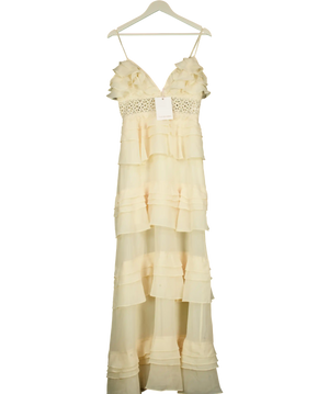 True Decadence Cream Tiered Ruffle Maxi Dress UK 12