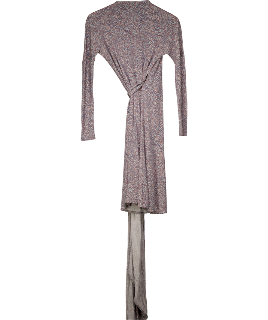 Amanda Wakeley Grey Long Sleeved Wrap Dress UK 10