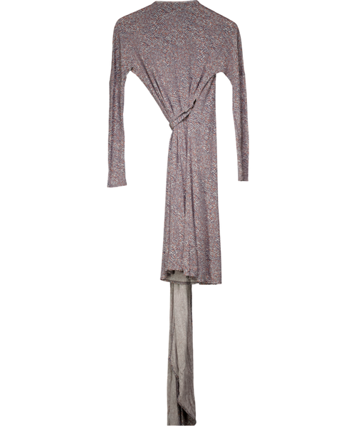 Amanda Wakeley Grey Long Sleeved Wrap Dress UK 10