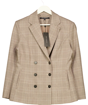 French Connection Brown Chester Check Cinched Blazer UK 12