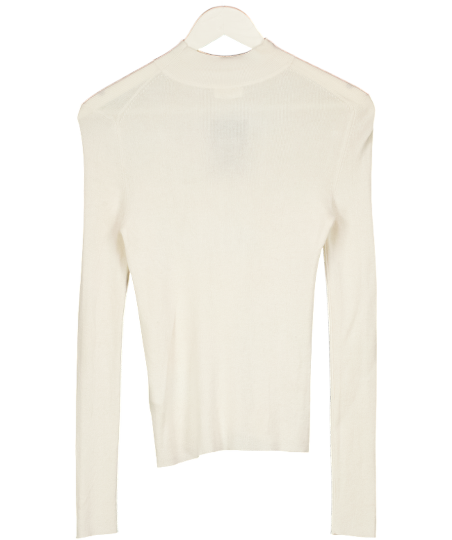 LILYSILK Cream Silk & Cashere Belnd Turtle Neck Jumper UK XS