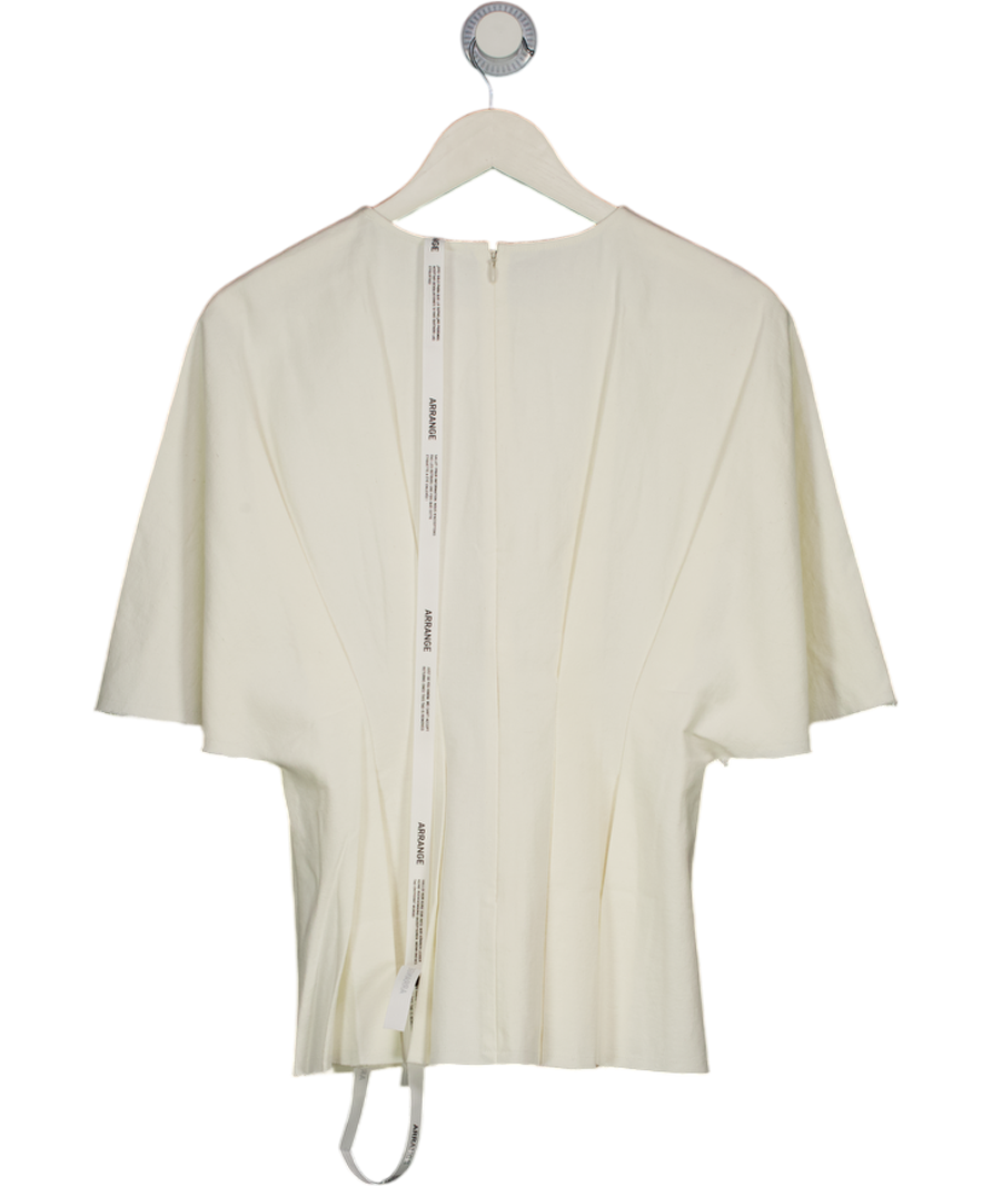 ARRANGE Cream Pleated Cinched Waist Top Co-ord UK 10