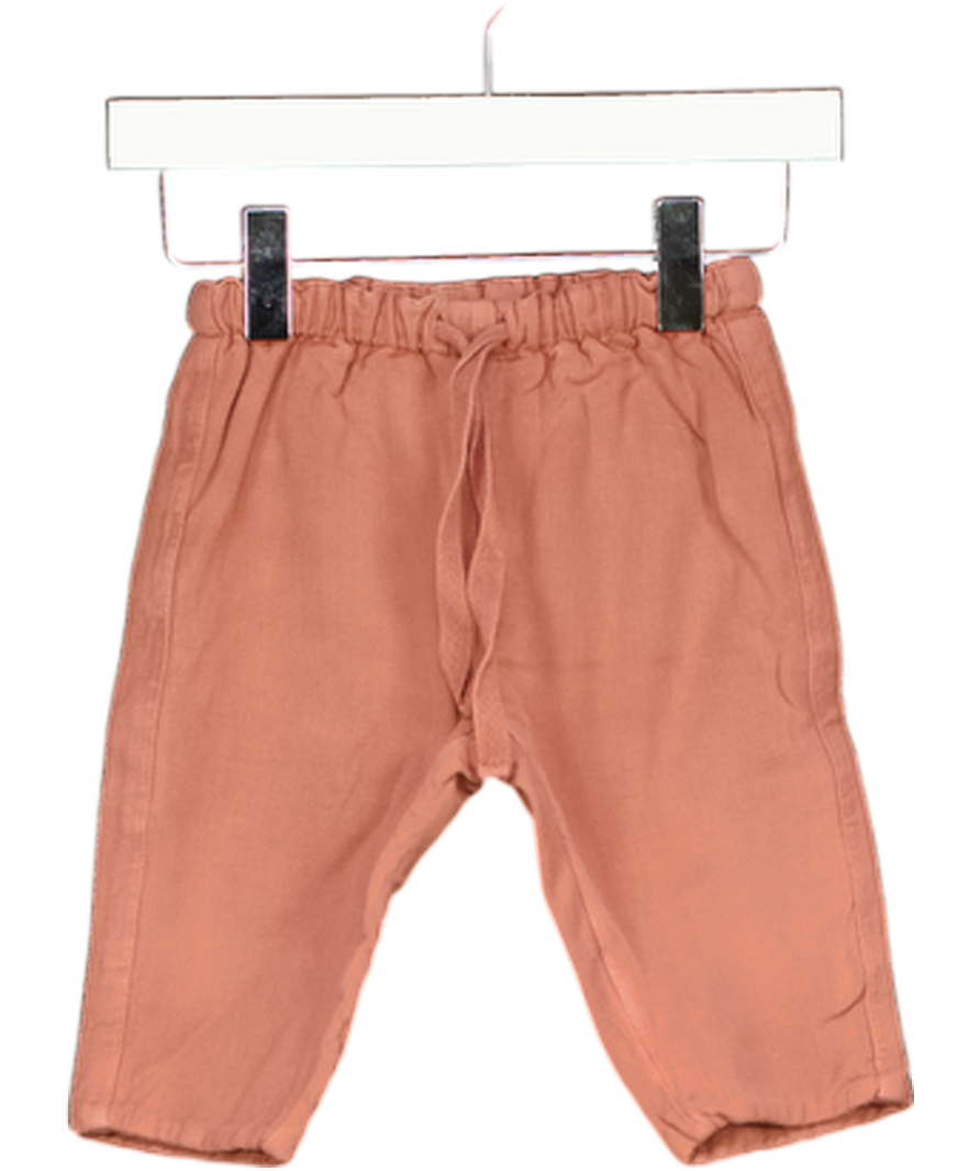 CARAMEL BABY & CHILD Orange Cotton Drawstring Trousers 0-3 Months