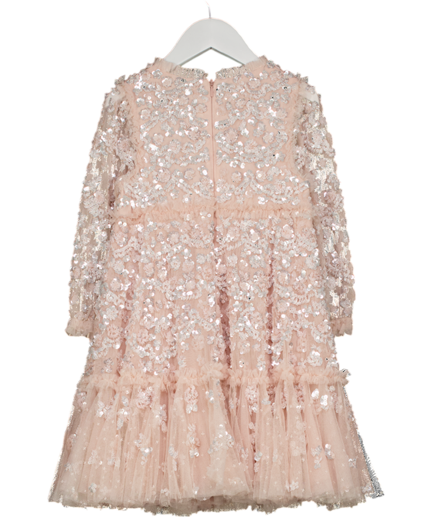 NEEDLE & THREAD Blush Pink Sequin Alina Kids Dress 4 Years