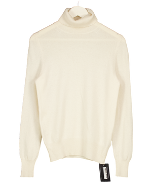 M&S Cream 100% Cashmere Roll Neck Jumper UK 10