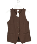 H&M Brown Long Waistcoat UK 8