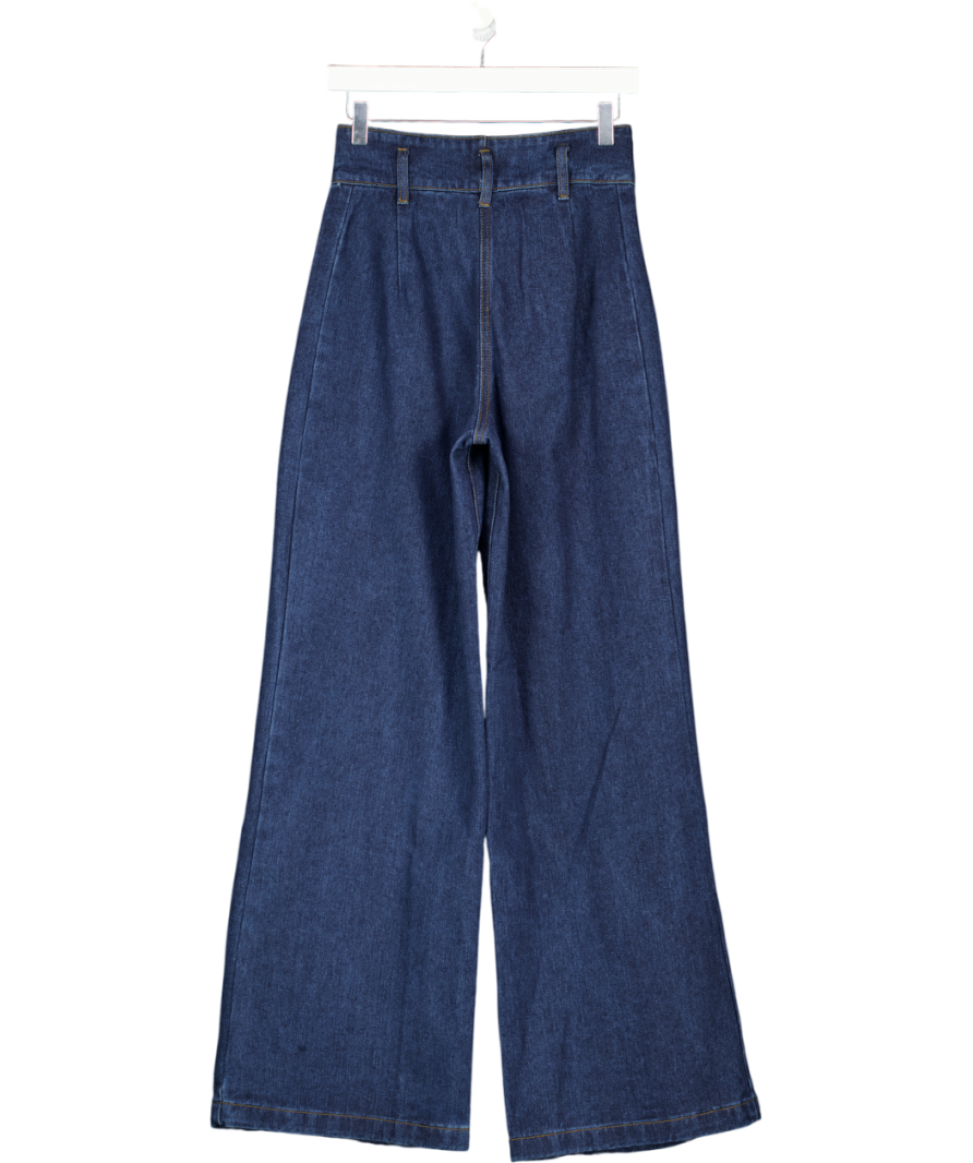 KAREN MILLEN Blue Denim Wide Leg Trousers UK 6