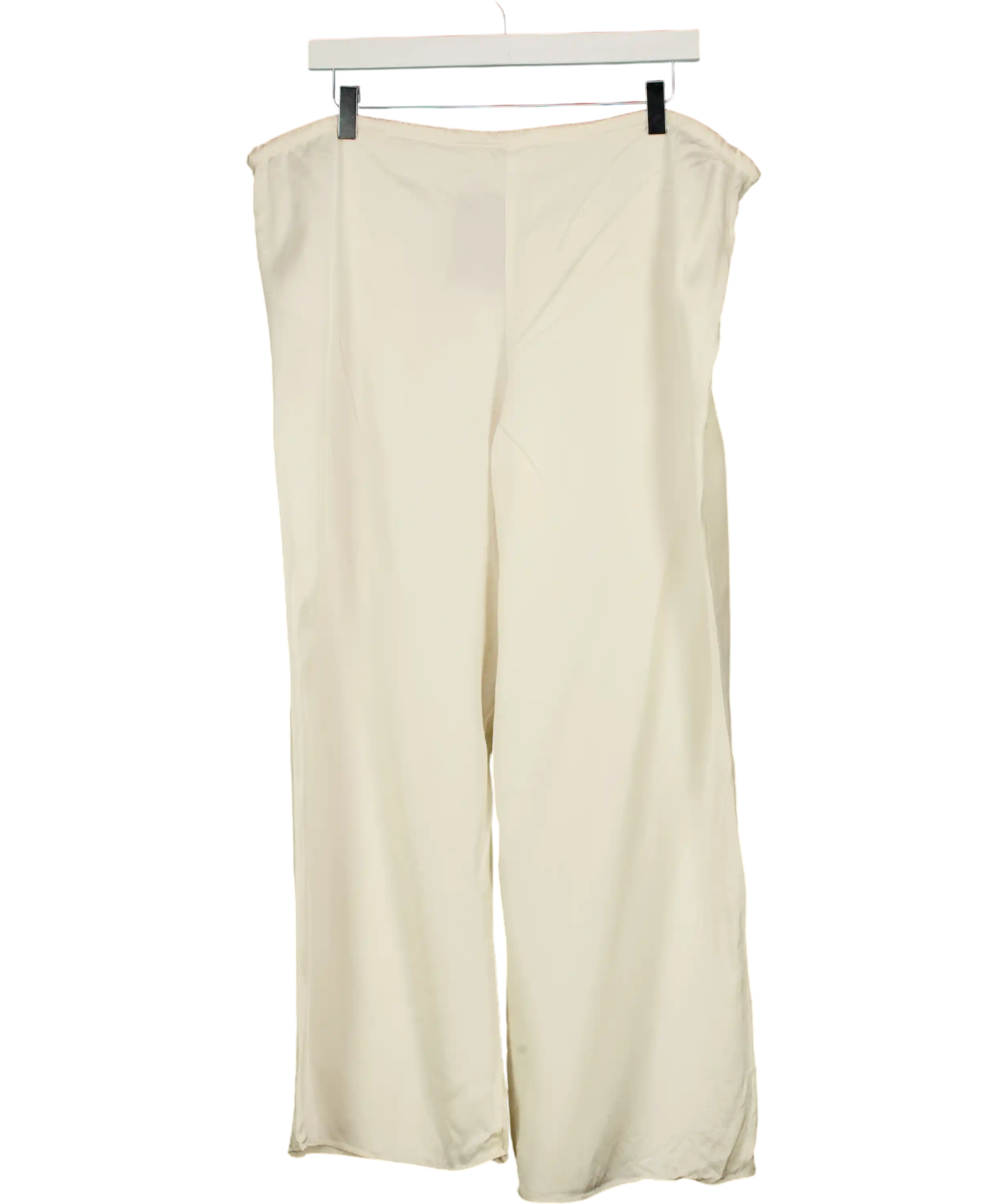 ZARA Cream Satin Straight-leg Trousers UK M