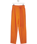 MSGM Orange Cotton & Linen Blend Tapered D-ring Belted Trousers It40 UK 8