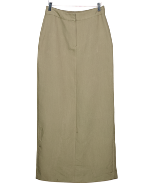 4th & Reckless Green Tailored Column Maxi Skirt In Olive UK 8